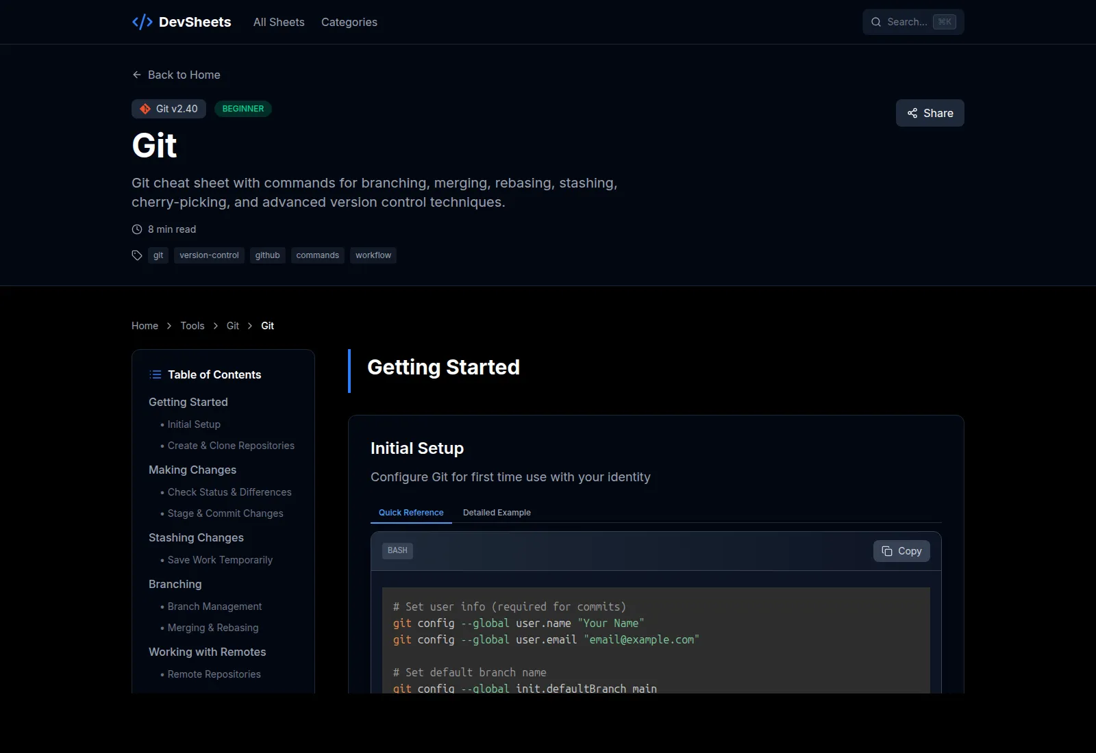 DevSheets screenshot 2