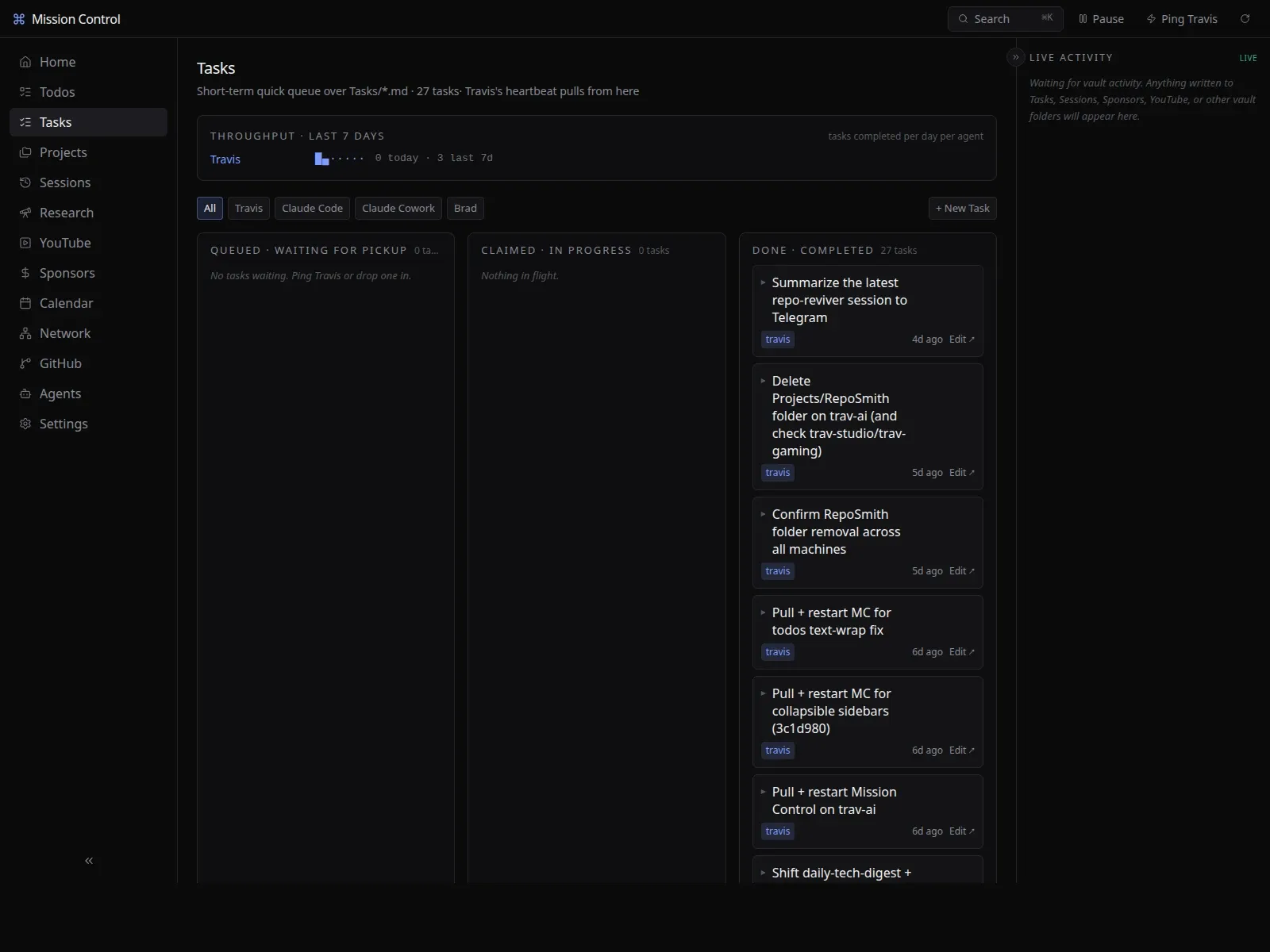 Mission Control screenshot