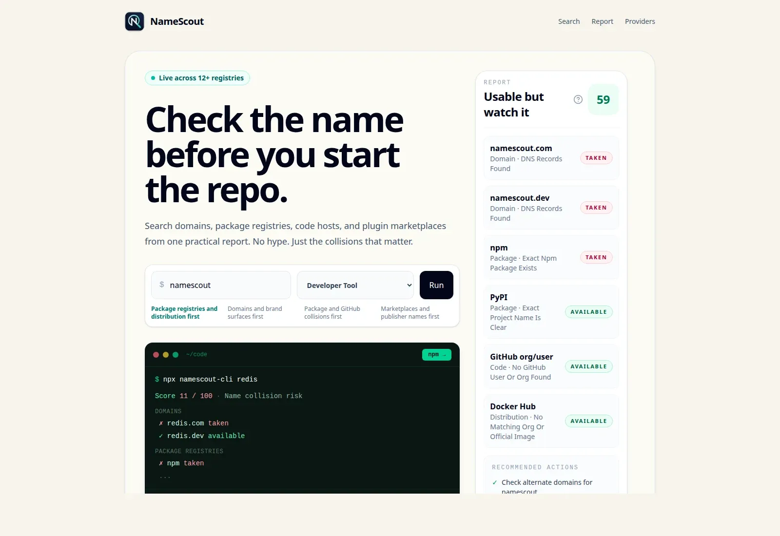 NameScout screenshot