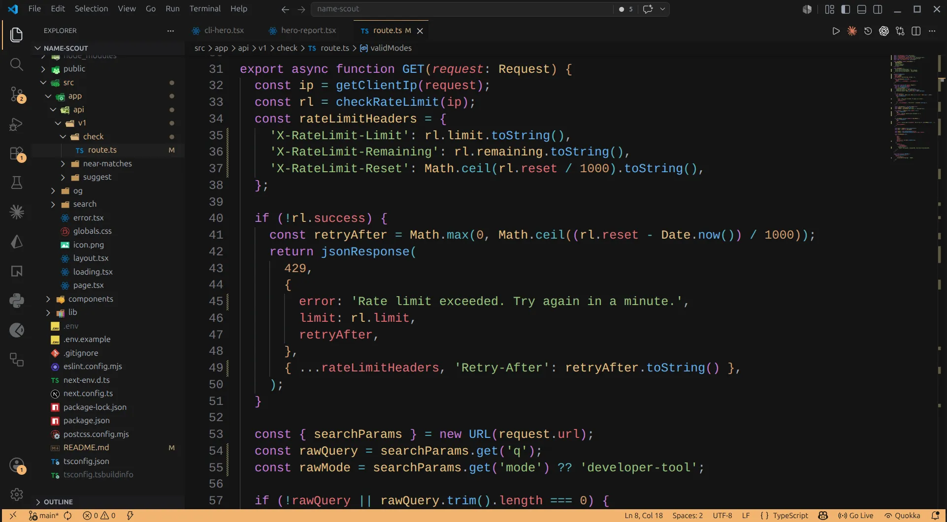 the start.dev vs code theme showing graphite chrome with warm amber accents and one dark pro syntax colors